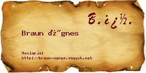 Braun Ágnes névjegykártya