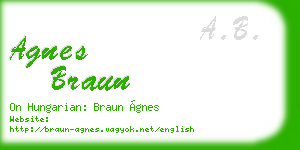 agnes braun business card
