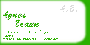 agnes braun business card